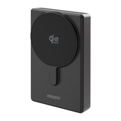 Внешний аккумулятор MagSafe с подставкой и встроенным кабелем Deppa NRG Watch (Qi2.2) (10000 мА·ч)