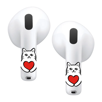 Виниловые наклейки VLP Easy Art «Сердце кошки» для AirPods 4