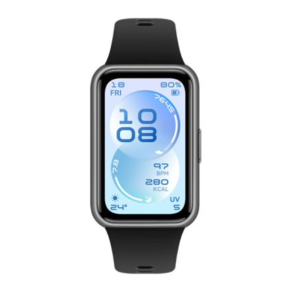 Фитнес-браслет HUAWEI Band 11 Aluminum, чёрный ремешок (версия Global)
