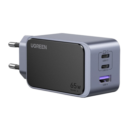 Сетевое зарядное устройство Ugreen Nexode S мощностью 65 Вт (2 USB-C, USB-A) (GaN) (X553)