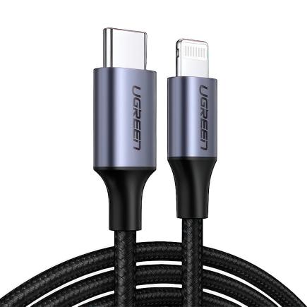 Кабель с нейлоновой оплёткой Ugreen USB-C — Lightning (2 м) (US304)