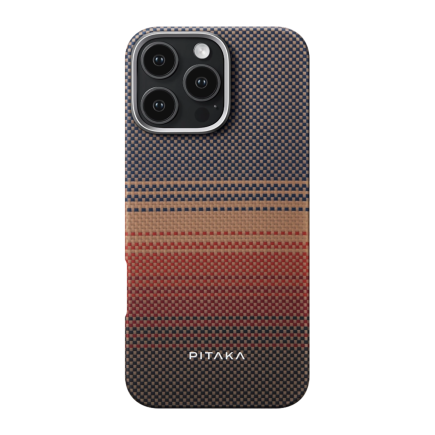 Чехол из арамидного волокна с поддержкой MagSafe PITAKA Tactile Woven Case Sunset · Moonrise для iPhone 16 Pro Max