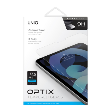 Защитное стекло с установочной рамкой Uniq Optix Clear для iPad Air и iPad Pro 11 дюймов