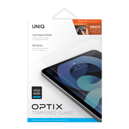 Защитное стекло с установочной рамкой Uniq Optix Matte для iPad mini