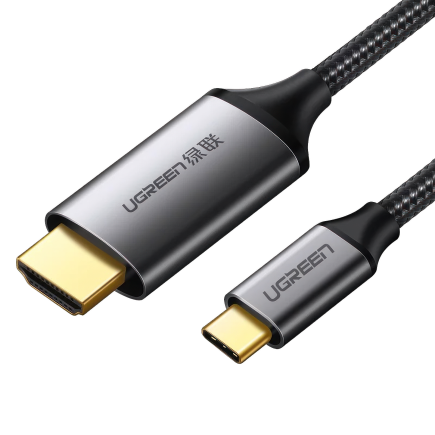 Кабель-адаптер с нейлоновой оплёткой Ugreen USB-C — HDMI (1,5 м) (MM142)