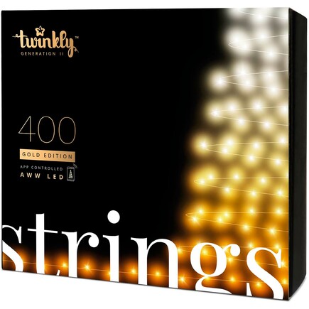 Умная гирлянда «Нить» Twinkly Strings, версия Gold + Silver (32 м, 400 светодиодов)