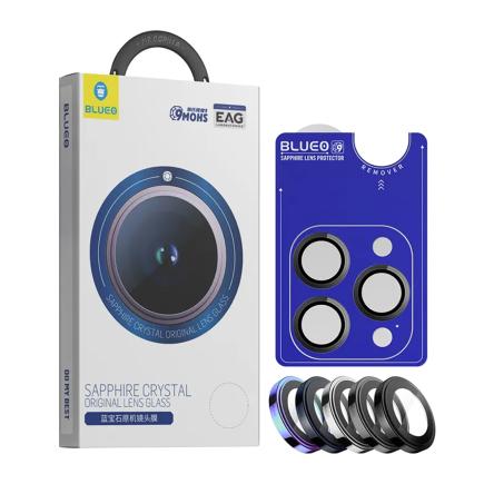 Сапфировое защитное стекло в оправе для камеры Blueo Sapphire Crystal для iPhone 15 Pro, 15 Pro Max, 16 Pro и 16 Pro Max