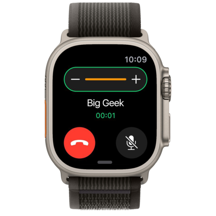 Apple Watch Ultra, 49мм, корпус из титана, ремешок Trail цвета «чёрный/серый»
