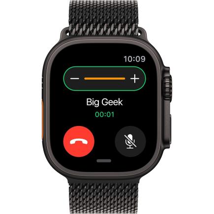 Часы Apple Watch Ultra 2, 49 мм, чёрный титан, миланский сетчатый браслет