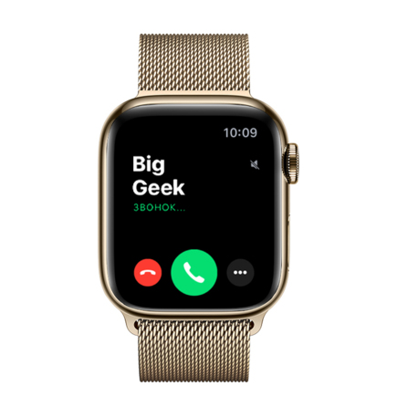 Apple Watch Series 8 GPS + Cellular, 41mm, корпус из стали золотого цвета, миланский сетчатый браслет (Milanese Loop) золотого цвета