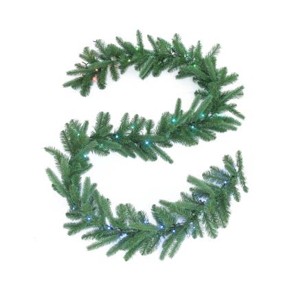 Рождественская декоративная еловая ветвь с умной гирляндой Twinkly Pre-lit Regal Garland (2,7 м, 50 светодиодов)