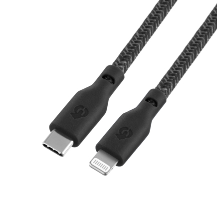 Кабель с тканевой оплёткой и ремешком uBear Trend Cable USB-C — Lightning (2,4 м)