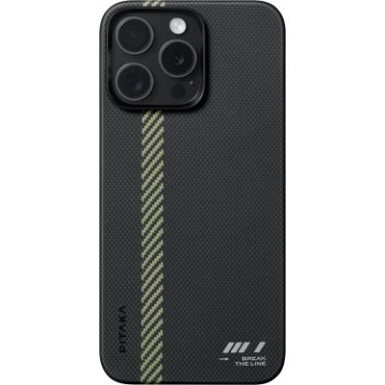 Чехол из арамидного волокна с поддержкой MagSafe PITAKA MagEZ Case 5 Fusion Weaving Break the Line для iPhone 15 Pro Max