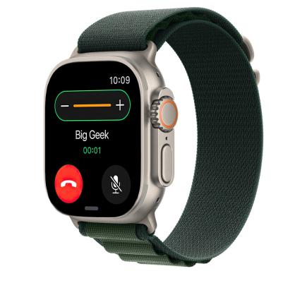 Браслет Apple Alpine Loop, тёмно-зелёный со светлой пряжкой, для Apple Watch 44, 45, 46 мм, Ultra и Ultra 2 (дизайн 2024)