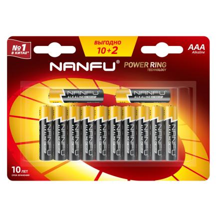 Щелочные «мизинчиковые» батарейки NanFu AAA (комплект — 12 шт.)