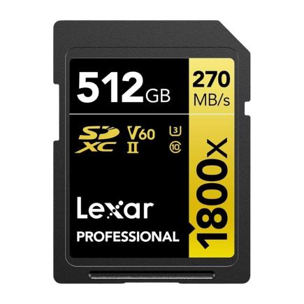 Карта памяти Lexar Professional Gold 1800x SDXC UHS-II 512 ГБ (U3, V60)