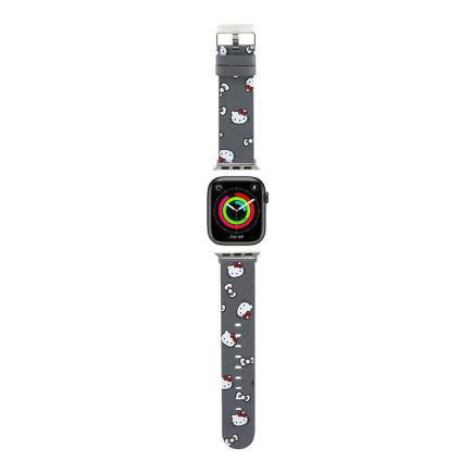 Ремешок из сафьяновой полиуретановой кожи CG Mobile Hello Kitty «Мордочки и бантики» для Apple Watch 38, 40 и 41 мм