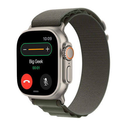 Браслет Apple Alpine зелёного цвета для Apple Watch 44, 45 мм, Ultra и Ultra 2 (дизайн 2022)