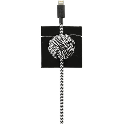 Кабель с оплёткой и утяжеляющим узлом Native Union Night Cable Marble Edition Lightning — USB-A (3 м)