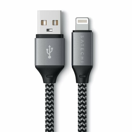 Кабель Satechi Lightning — USB-A (0,25 м, 15 Вт; MFi)