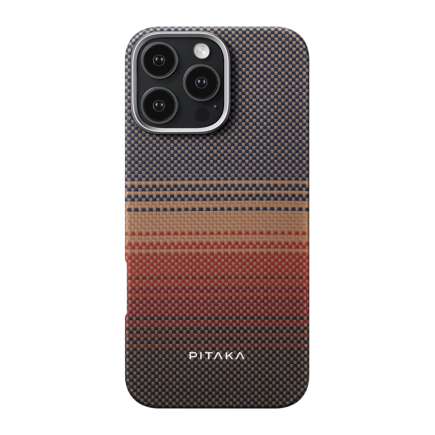 Чехол из арамидного волокна с поддержкой MagSafe PITAKA Tactile Woven Case Sunset · Moonrise для iPhone 16 Pro