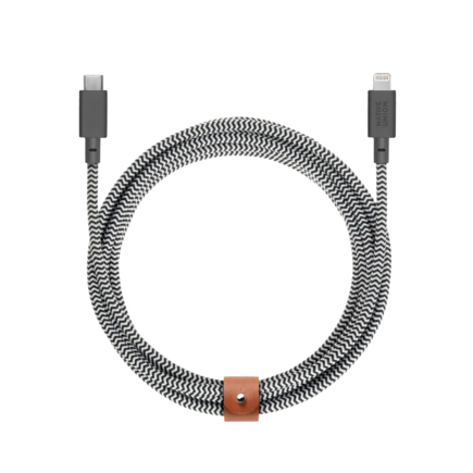 Кабель с оплёткой и ремешком Native Union Belt Cable USB-C — Lightning (1,2 м)