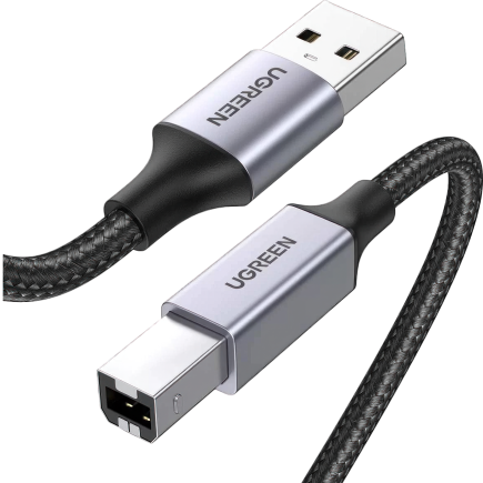 Кабель с нейлоновой оплёткой Ugreen USB-B — USB-A (2 м) (US369)