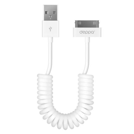 Витой кабель Deppa Spring 30-pin — USB-A (1,5 м)