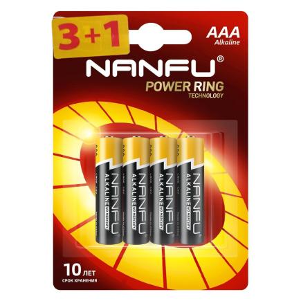 Щелочные «мизинчиковые» батарейки NanFu AAA (комплект — 4 шт.)