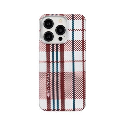 Чехол из арамидного волокна с поддержкой MagSafe PITAKA x IXIEY Artist MagEZ Case 4 Weaving+ red-white-blue для iPhone 15 Pro