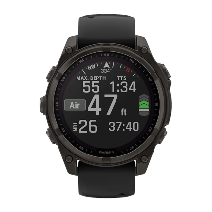 Умные спортивные часы Garmin fenix 8, 47 мм, Solar, сапфир, титан с DLC, силиконовый ремешок цвета «чёрный/серый» - фото 5