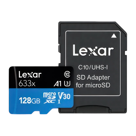 Карта памяти Lexar Blue High-Performance 633x microSDXC UHS-I 128 ГБ (U3, V30, A1) с адаптером