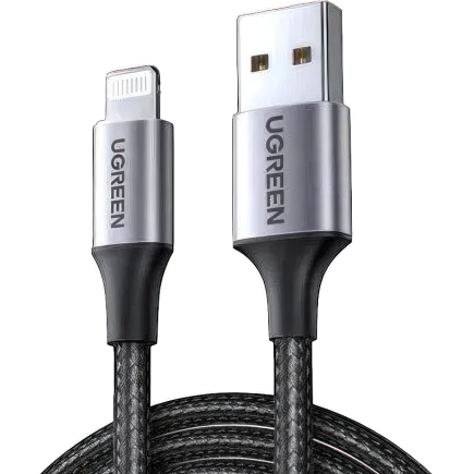 Кабель с нейлоновой оплёткой Ugreen Lightning — USB-A (1 м) (US199)