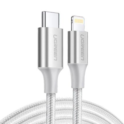 Кабель с нейлоновой оплёткой Ugreen USB-C — Lightning (1,5 м) (US304)