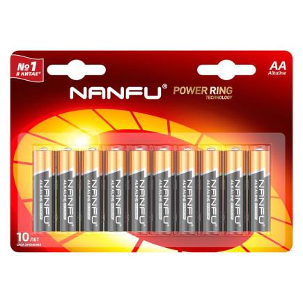 Щелочные «пальчиковые» батарейки NanFu AA (комплект — 10 шт.)