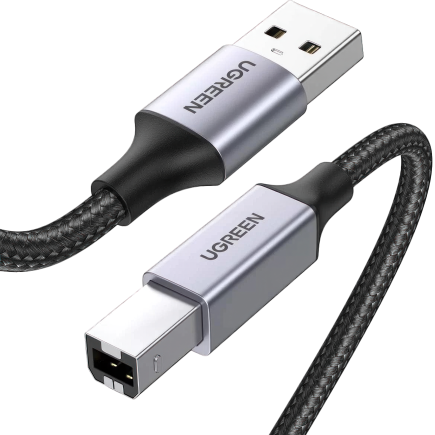 Кабель с нейлоновой оплёткой Ugreen USB-B — USB-A (5 м) (US369)