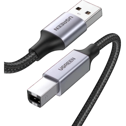 Кабель с нейлоновой оплёткой Ugreen USB-B — USB-A (1,5 м) (US369)