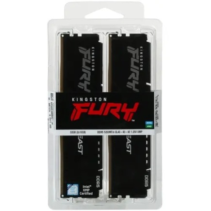 Оперативная память Kingston FURY Beast Black DDR5 32 ГБ 5200 МГц (KF552C40BBK2-32)