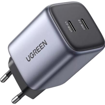 Сетевое зарядное устройство Ugreen Nexode мощностью 45 Вт (2 USB-C) (GaN) (CD294)