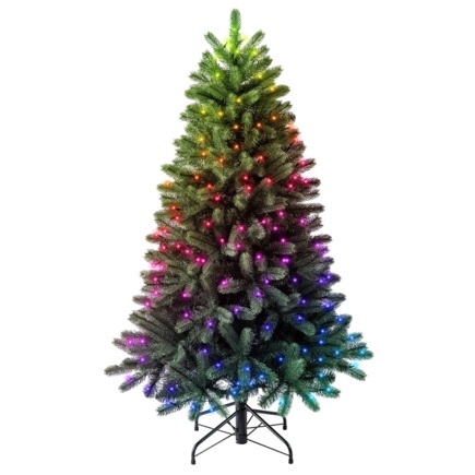Умная новогодняя ёлка с гирляндой Twinkly Pre-lit Regal Tree, версия RGB (150x91 см, 270 светодиодов)