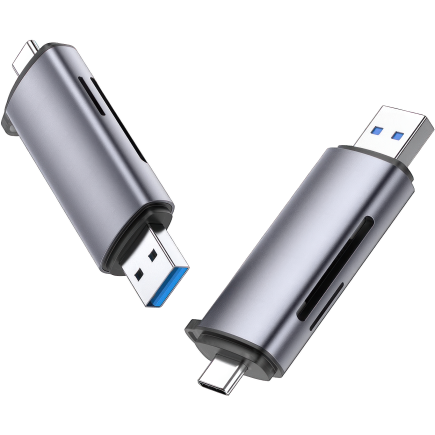 Картридер с ремешком Ugreen USB-C, USB-A — microSD, SD (CM185)