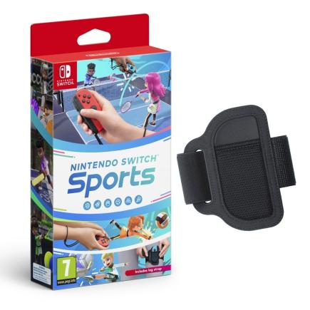 Игра Nintendo Switch Sports для Nintendo Switch (полностью на русском языке) (комплект — игра, ремень на ногу)