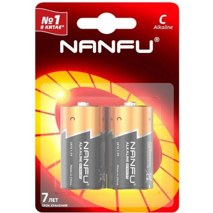 Щелочные батарейки NanFu C (комплект — 2 шт.)
