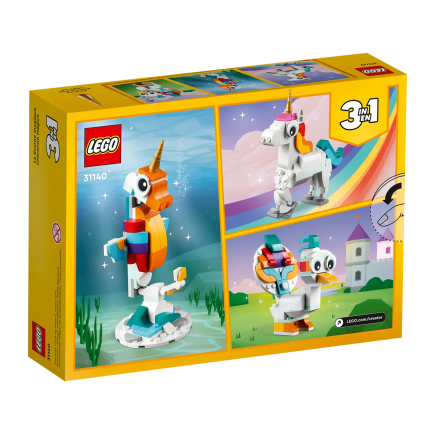 Конструктор — волшебный единорог LEGO Creator 3-in-1 (#31140) - фото 7