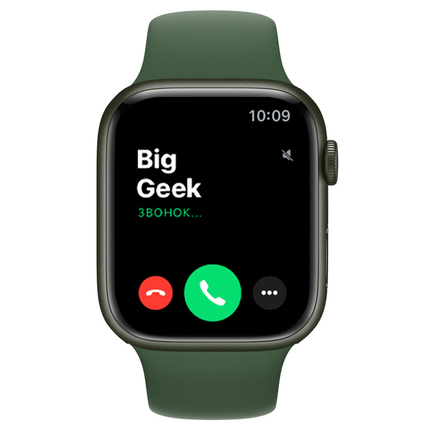 Apple Watch Series 7 GPS, 45mm, корпус из алюминия зелёного цвета, спортивный ремешок (Sport Band) цвета «зелёный клевер»