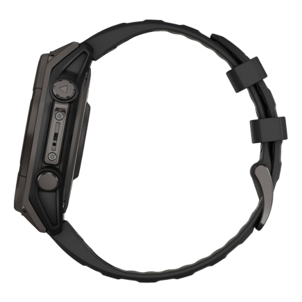 Умные спортивные часы Garmin fenix 8, 47 мм, Solar, сапфир, титан с DLC, силиконовый ремешок цвета «чёрный/серый» - фото 3