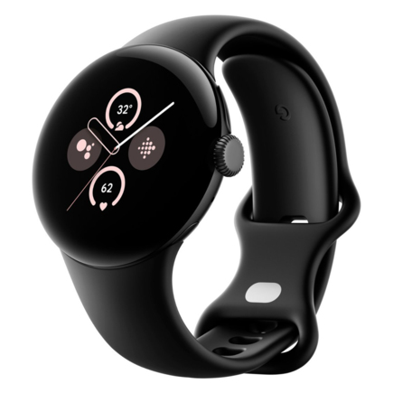 Умные часы Google Pixel Watch 2, Wi-Fi, «матовый чёрный» корпус, ремешок цвета «чёрный обсидиан»