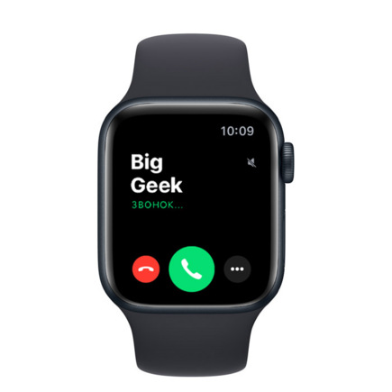 Apple Watch SE, 40мм, из алюминия цвета «тёмная ночь», спортивный ремешок (2022)