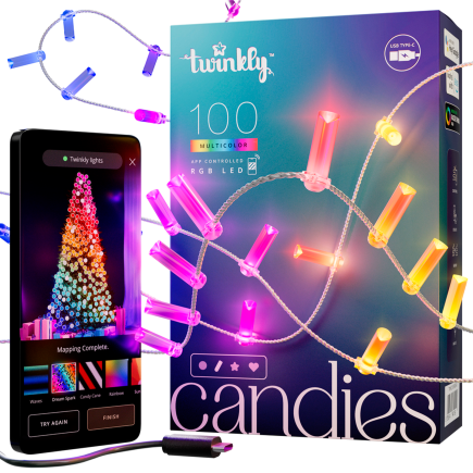 Умная гирлянда «Свечи» Twinkly Candies Candles, версия RGB (6 м, 100 светодиодов)