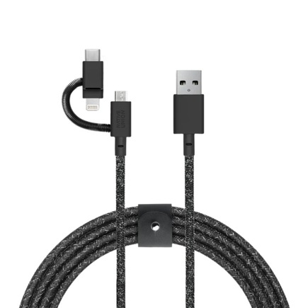 Кабель с оплёткой и ремешком Native Union Belt Cable Universal USB-C, Lightning, Micro-USB — USB-A (2 м)